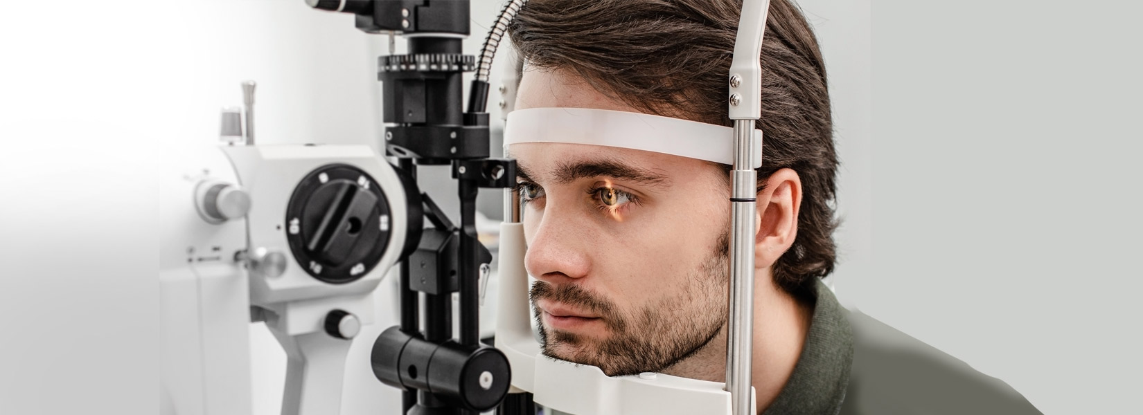 young man during eye exam in Saint Charles